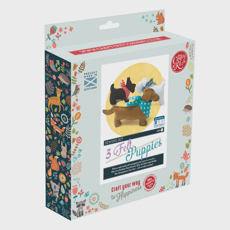 Three Felt Puppies Sewing Kit