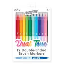 Dual Tone: Double-Ended Brush Markers (Set of 12 / 24 Colors)