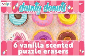Dainty Donuts: Vanilla Scented Puzzle Erasers (Set of 6)